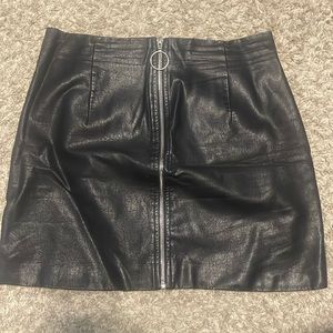 Forever 21 black leather zip up skirt
